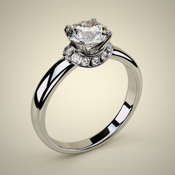 PAVE SOLITAIRE RING ENG020